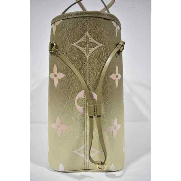 Louis Vuitton Neverfull MM Sunset Kaki Green Beige Tote Top Handle Shoulder Bag - Picture 6 of 12